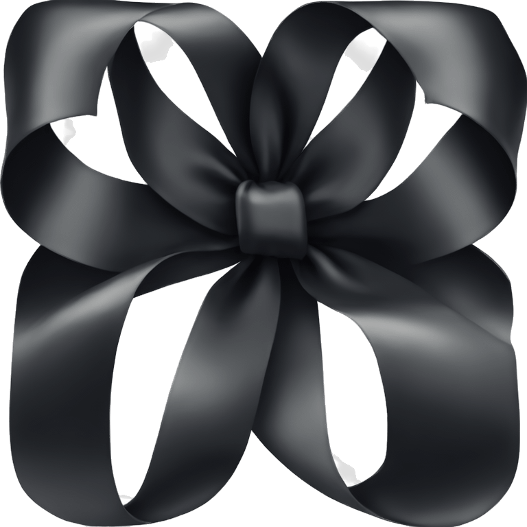 black thick ribbon bow emoji