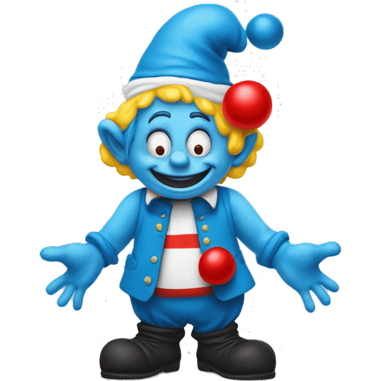 Smurf med clown ansikte  emoji