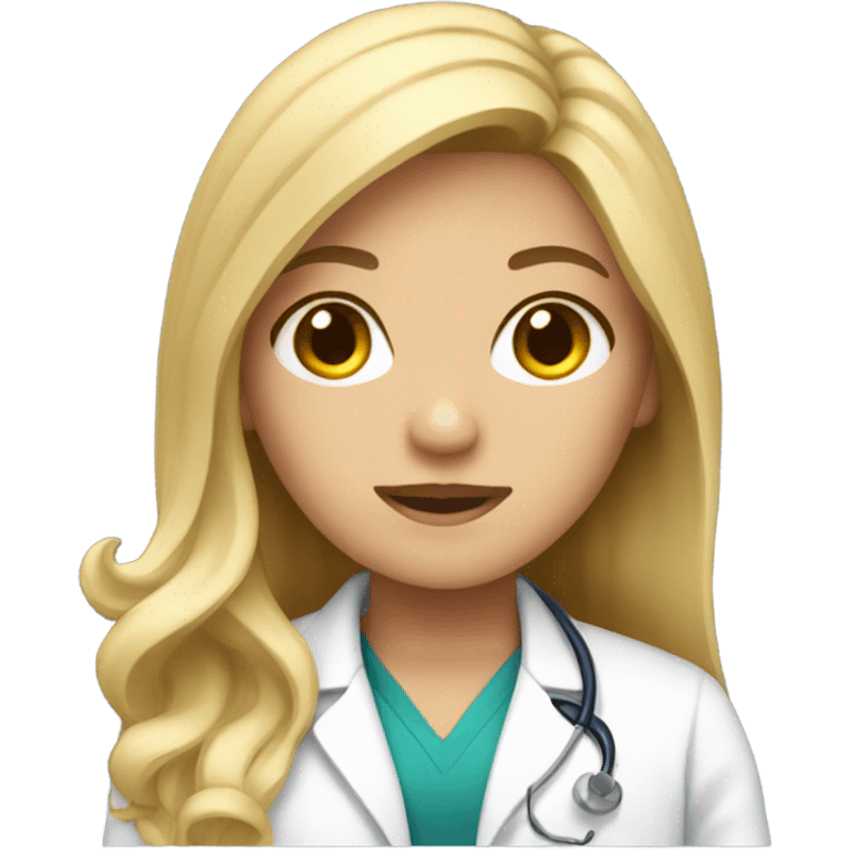 a girly doctor with long blonde hair emoji