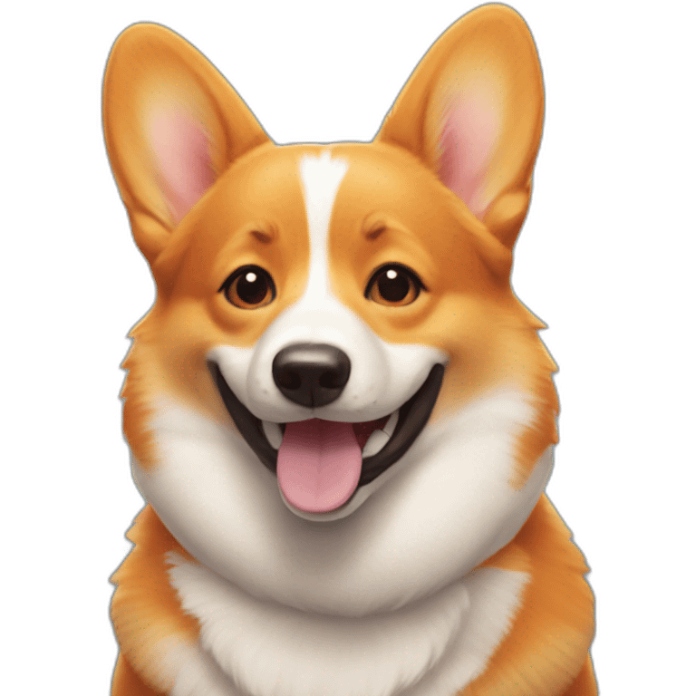 orange corgi smile emoji