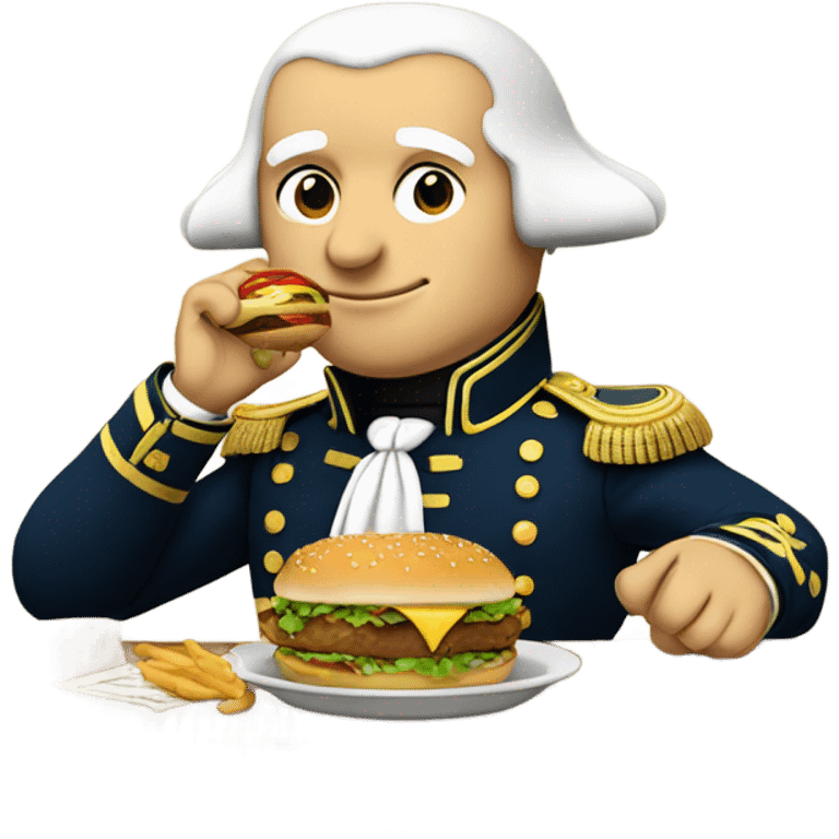 George Washington eating a hamburger emoji