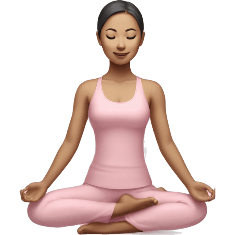 asian yoga girl light pink clothes  emoji