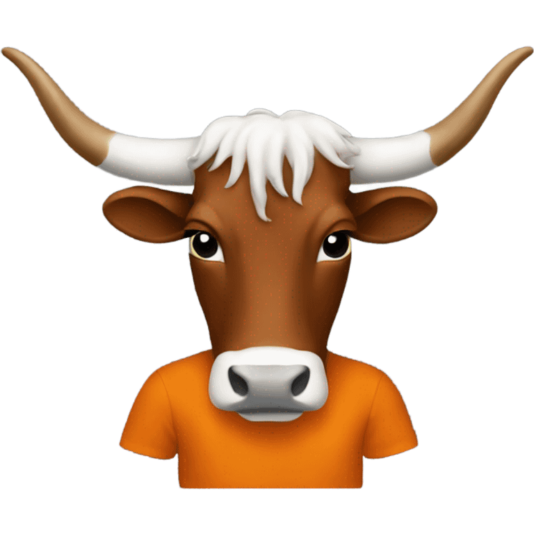 Longhorn with burnt orange t shirt emoji