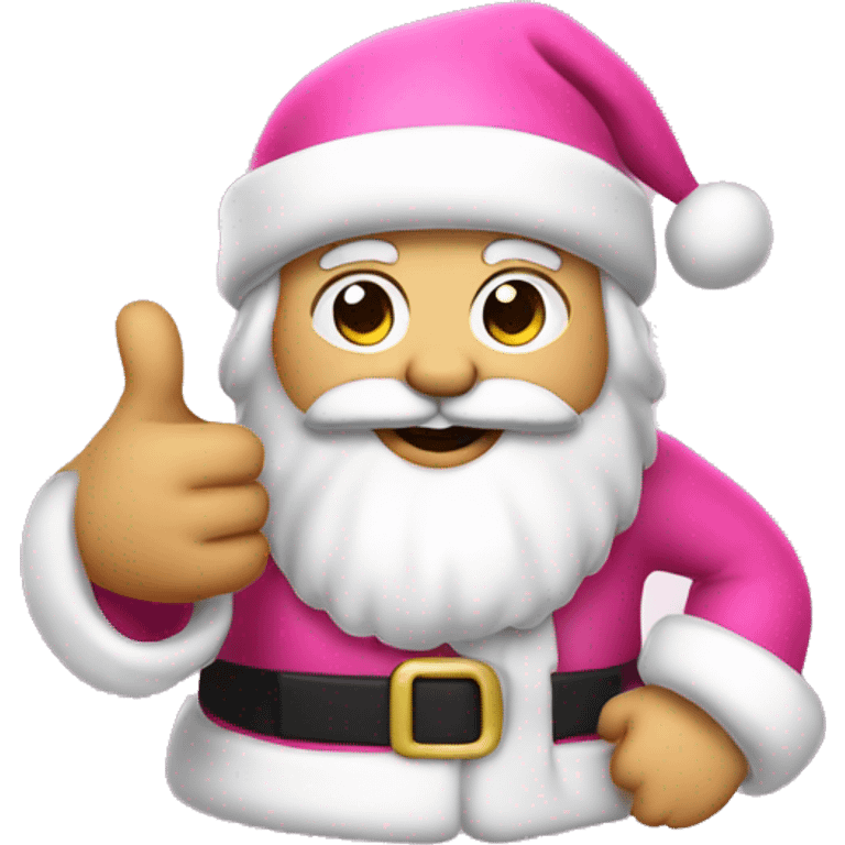 Santa thumbs up in pink emoji