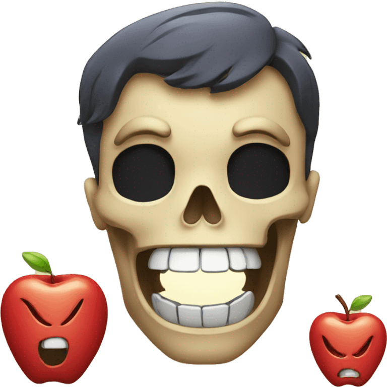 Apple skull face emoji and apple laughing face emoji emoji