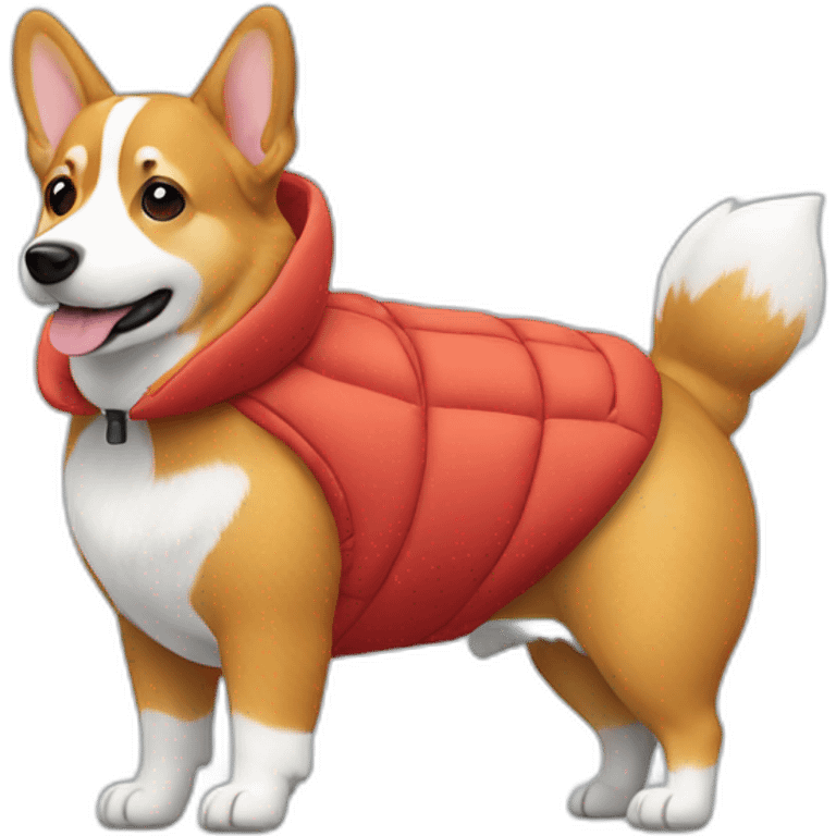 Down jacket with corgi in it  emoji