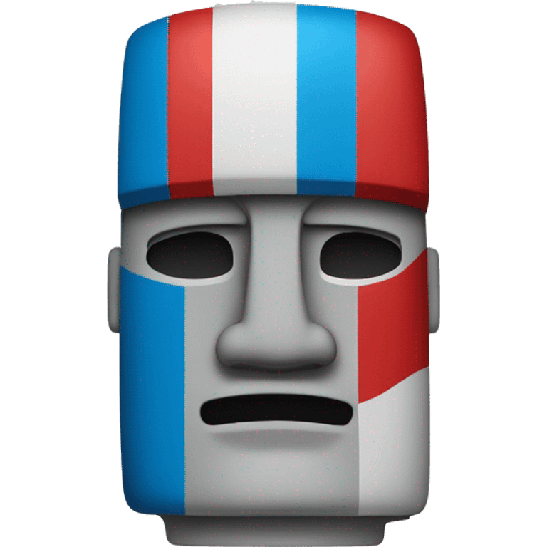  Un moai con una máscara de un tangu agarrando la bandera de Luxemburgo emoji