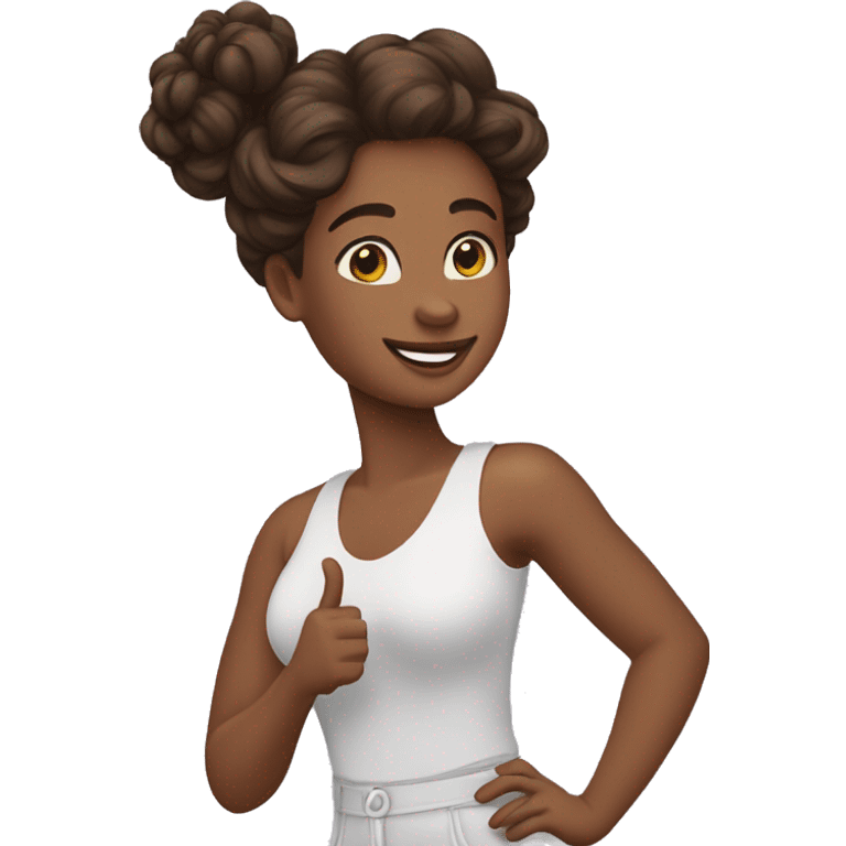 👱🏾‍♀️create a body for this emoji, and her hand is waving emoji