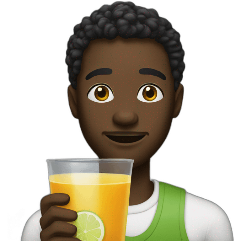 Black man with bissap juice emoji