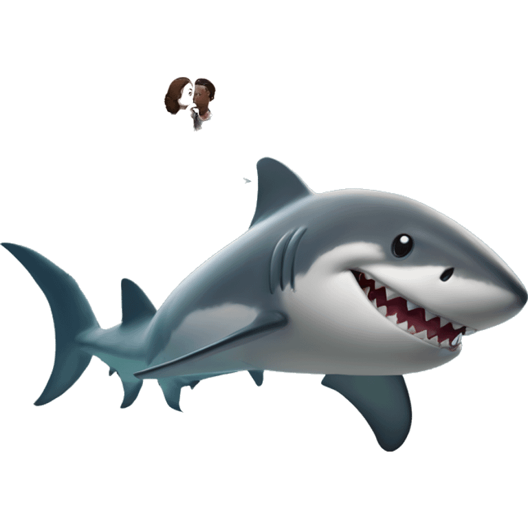 Une requin et un dauphin amoureux emoji