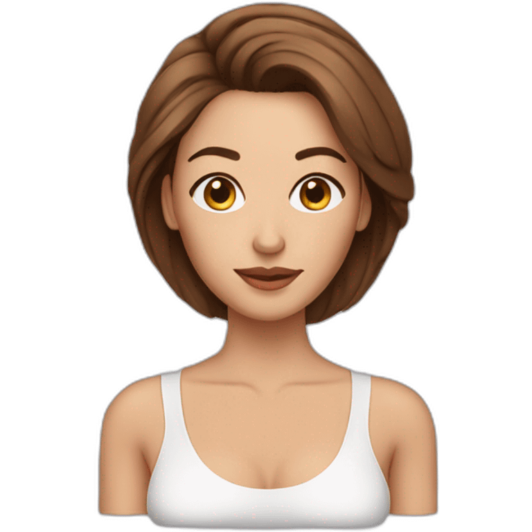 woman making botox with brown hair emoji