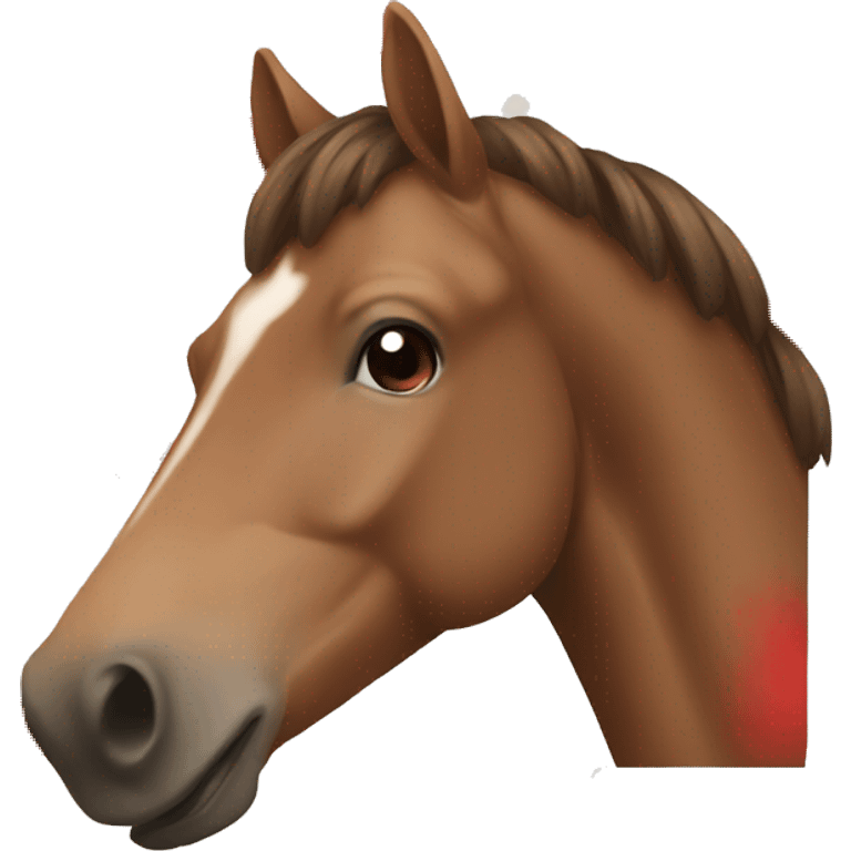 brown horse with a red bow  emoji