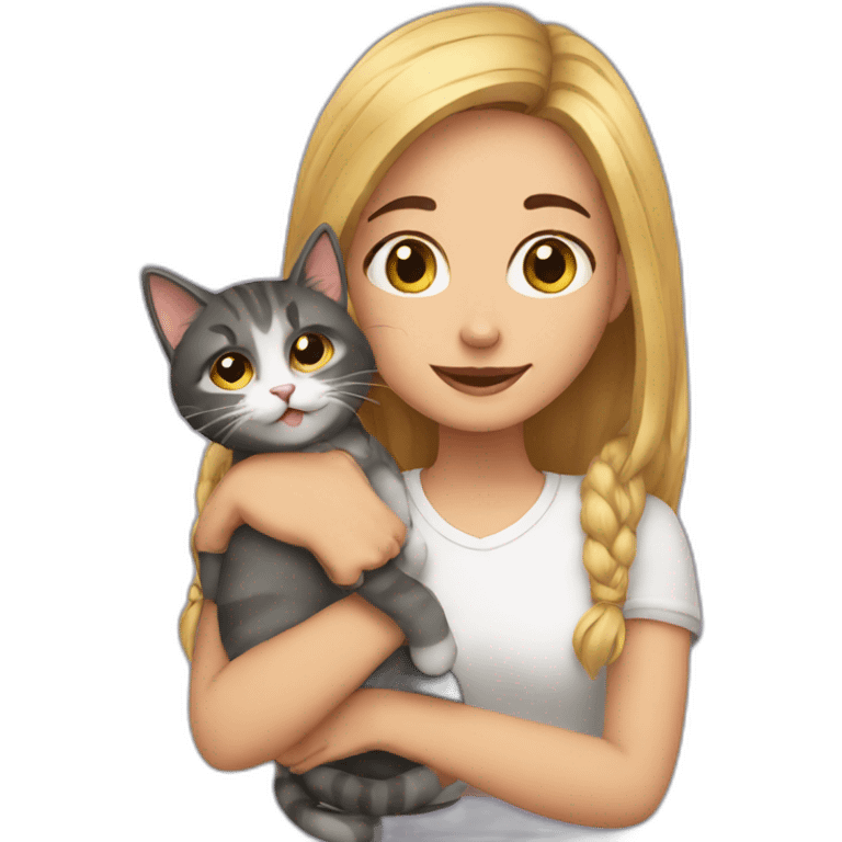 Girl with cat emoji