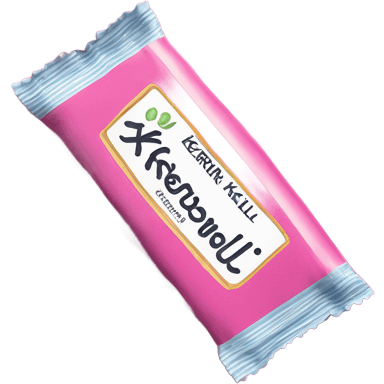 pink candy bar with the inscription kerlli emoji