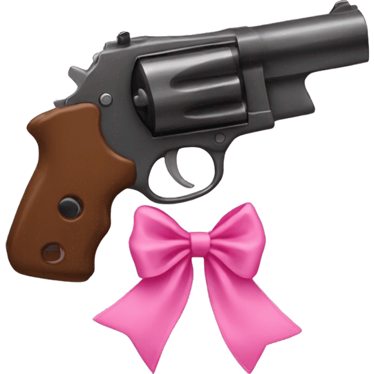 Gun with a pink bow emoji