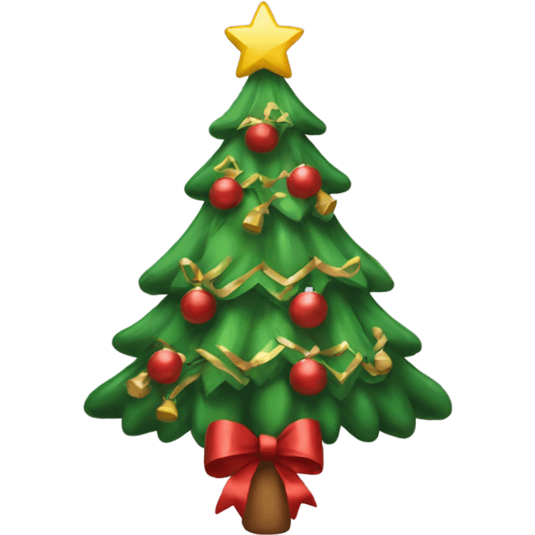 christmas tree wearing bows emoji