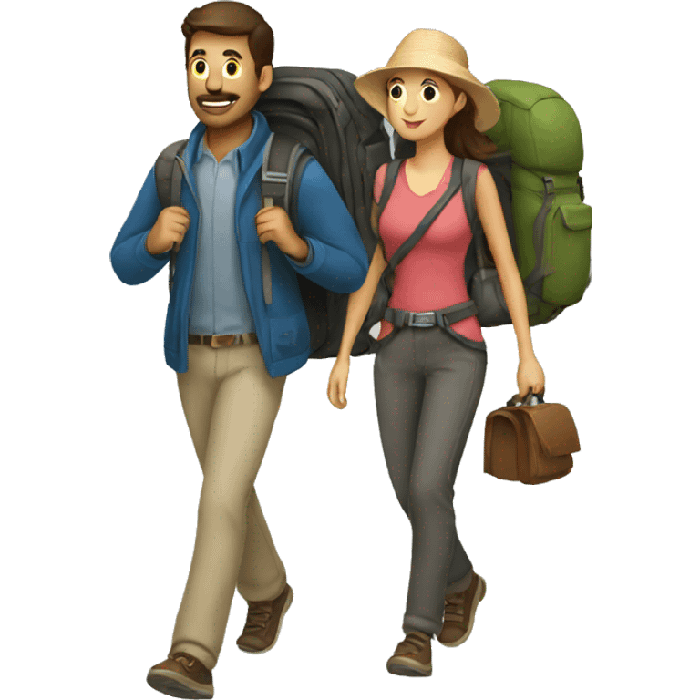 2 travelers walking emoji