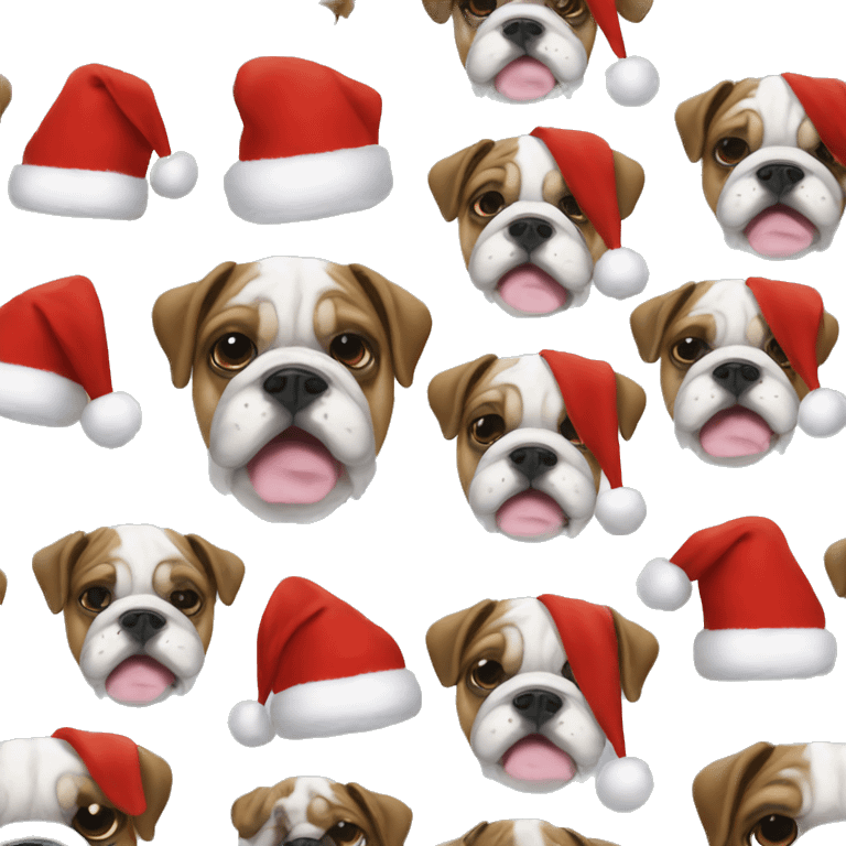 Christmas bulldog emoji