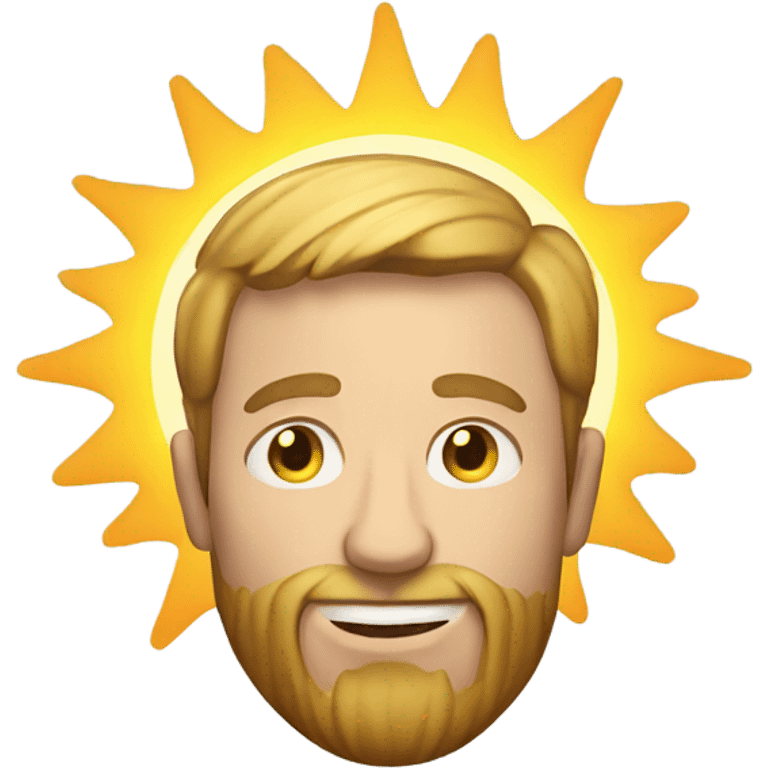 White Man holding sun emoji