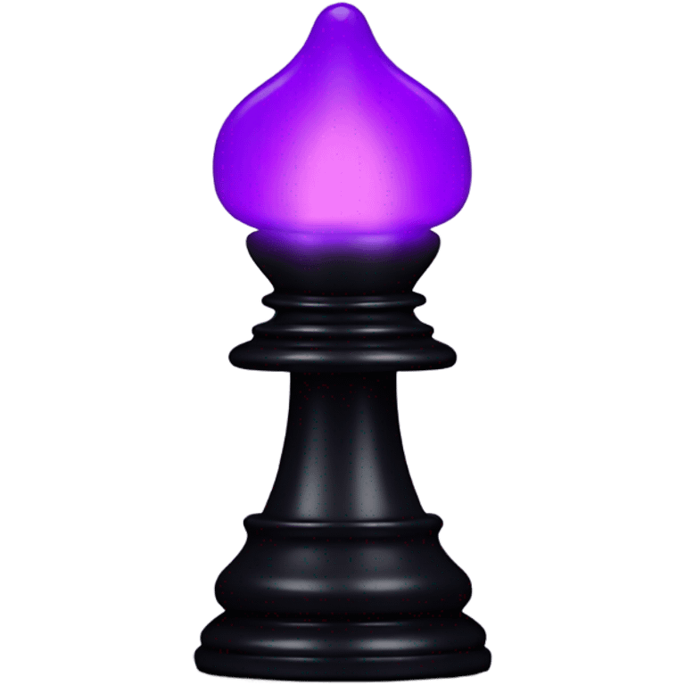 a glowing black chess pawn, purple emoji