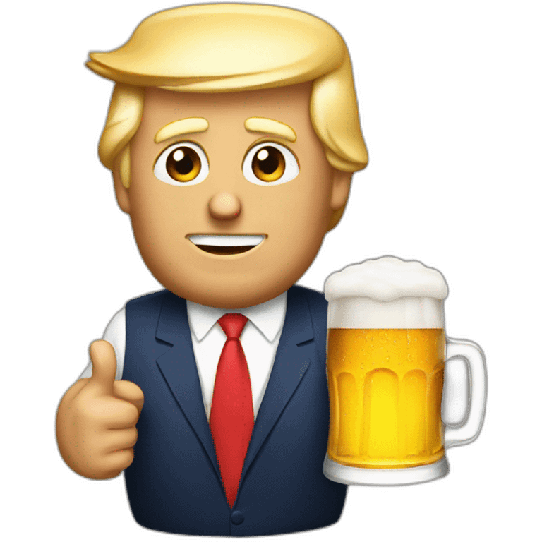 Trump with a beer emoji