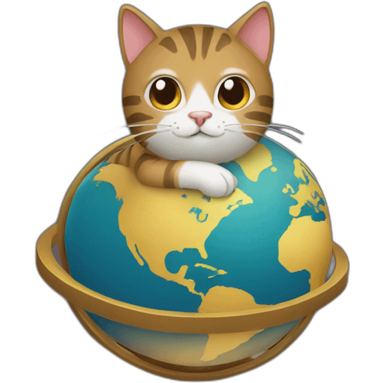 Cat on globe emoji