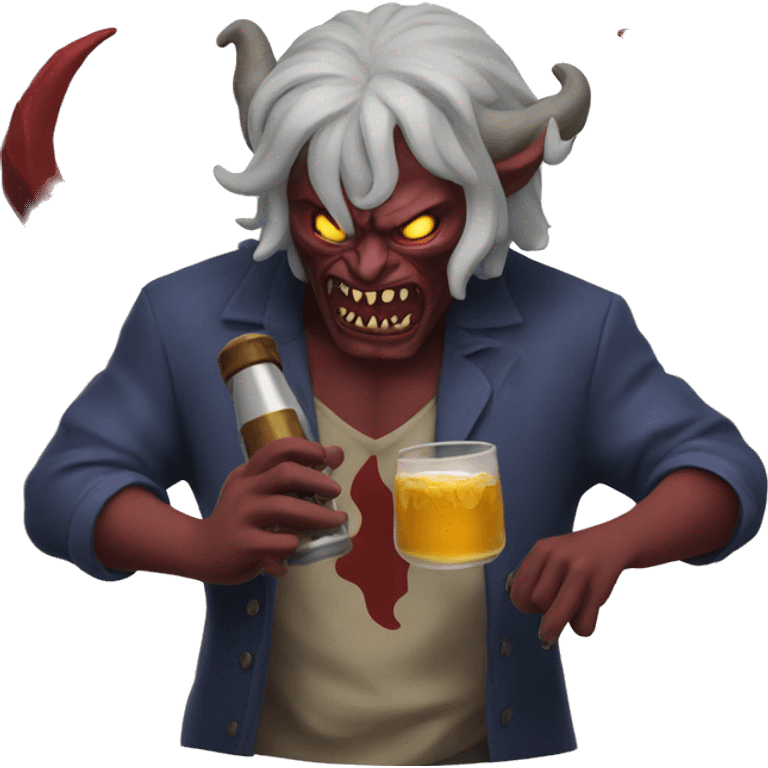 demon drinking wiein emoji