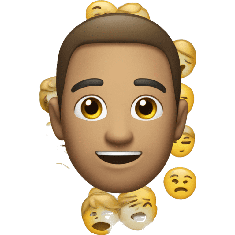 um emoji com as duas mãos na cabeça com uma cara assustada  emoji