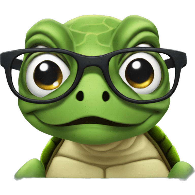 Turtle with glasses emoji