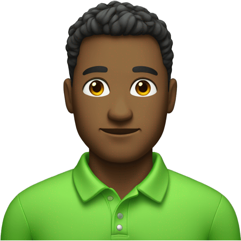 a guy with strong and broad shoulders wearing an apple green polo shirt emoji