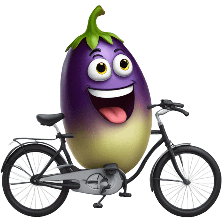 eggplant riding bike  emoji