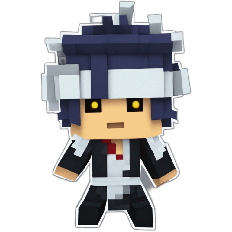 Kurosaki Ichigo estilo minecraft dando pulgar arriba emoji