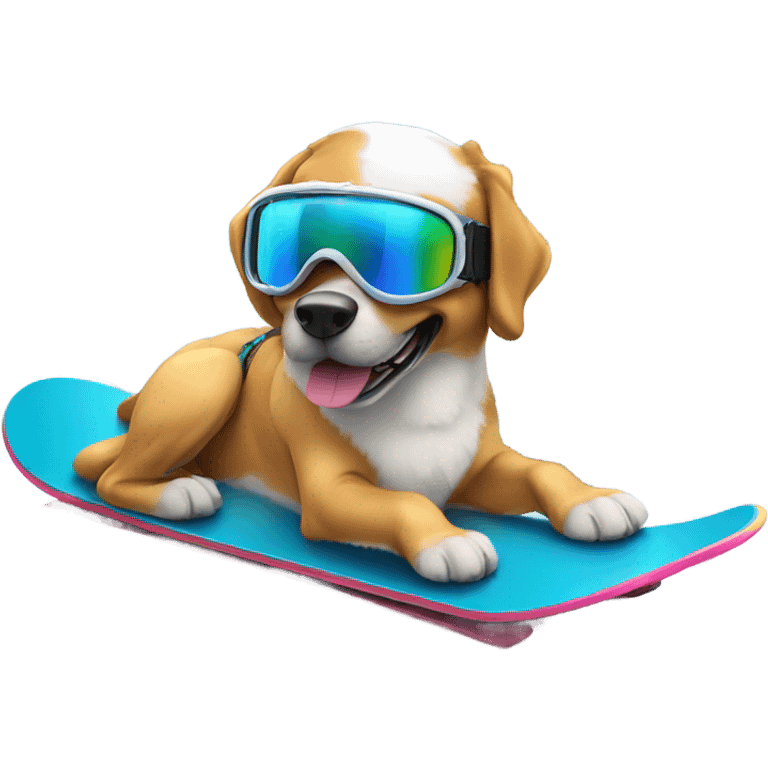 Snowboarding dog emoji