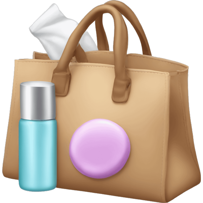 bag with cosmetics sticking out emoji