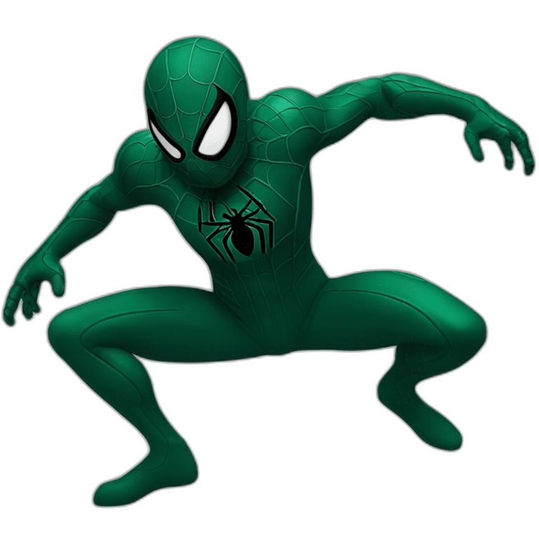 Man spider suit dark green in action emoji