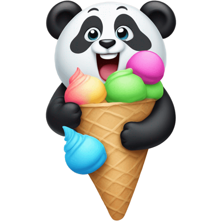 Panda eating ice cream emoji