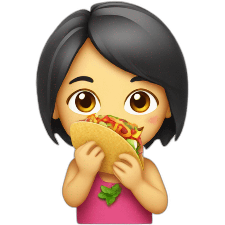 chick eating taco emoji