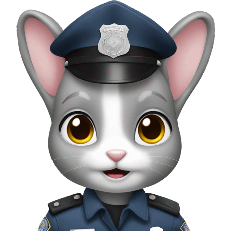 grey girl rabbit police sergeant emoji