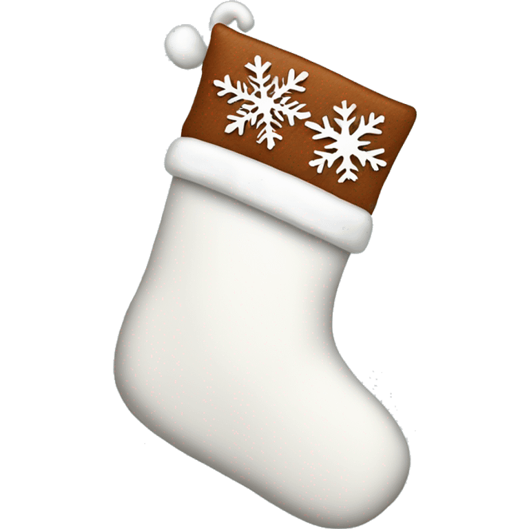 White Christmas stocking with snowflakes  emoji