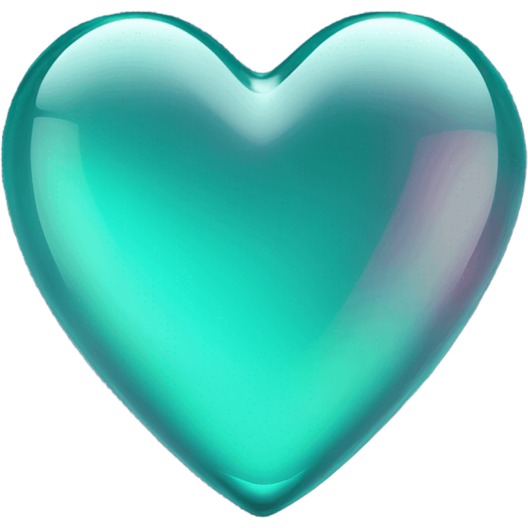 Neon glass teal mauve heart  emoji