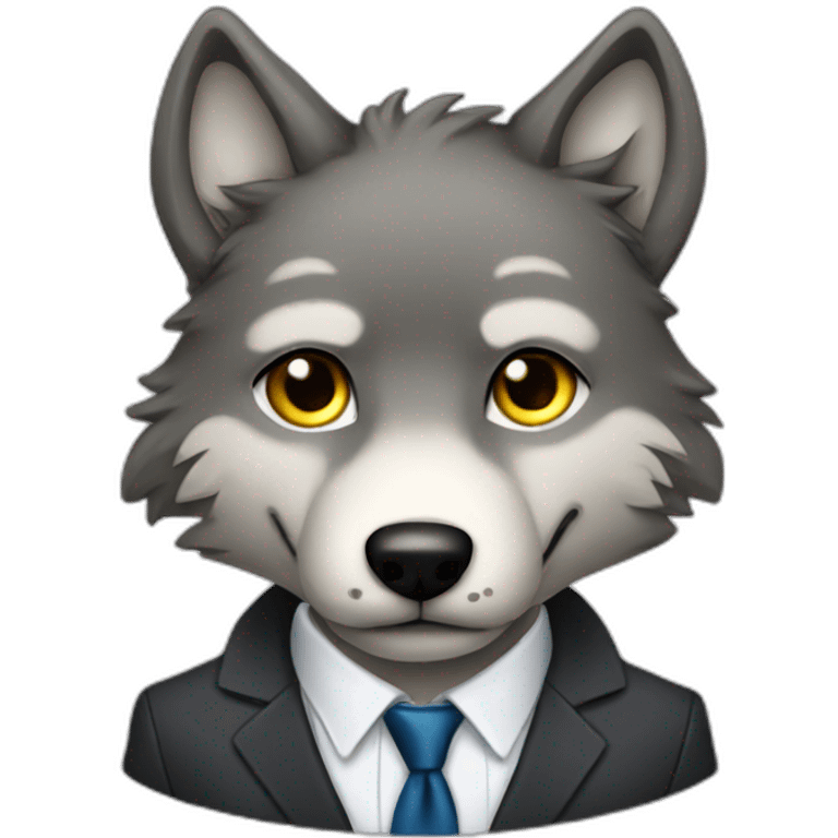 furry wolf in suit emoji