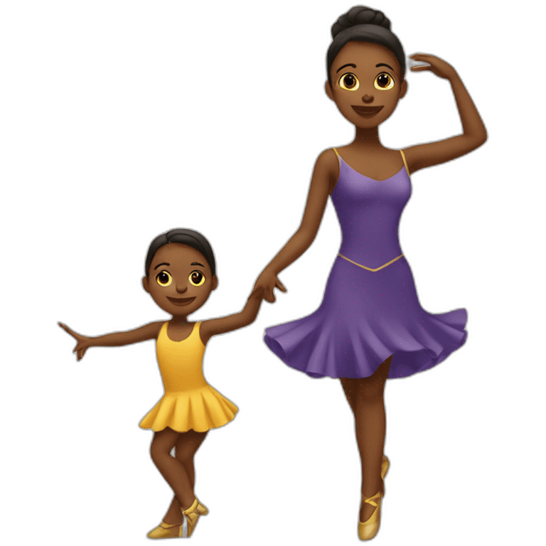 Une danseuse de jazz et son enfant  emoji