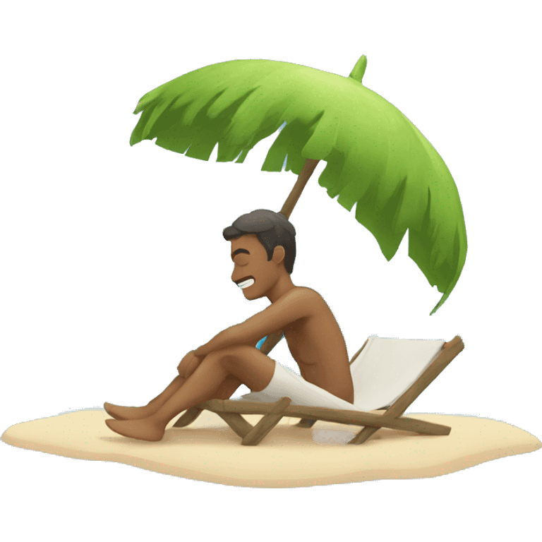 man resting on the beach emoji