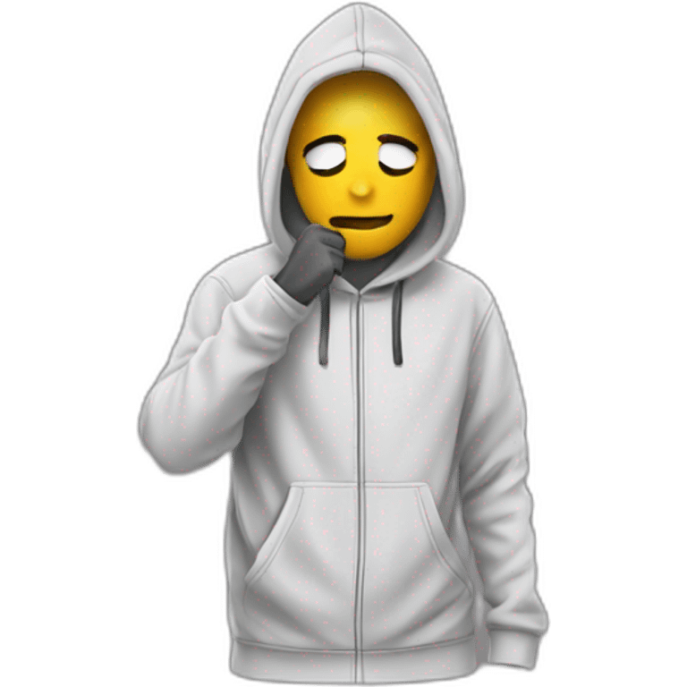 Man whit a hoddie and skidmask withe Making a signal of ok emoji