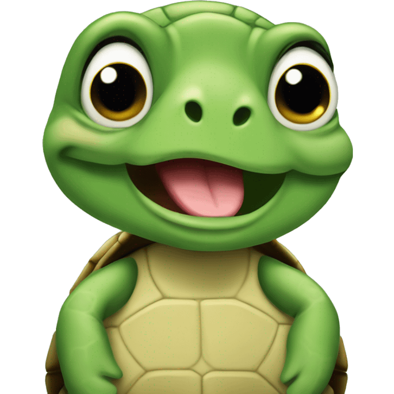 turtle that looks cute, saying please emoji