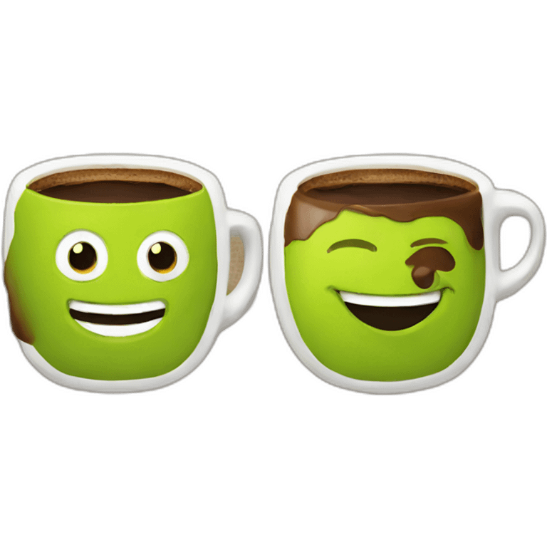 coffee and shrek smiling emoji