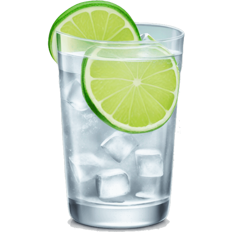 Vodka tonic with a lime emoji