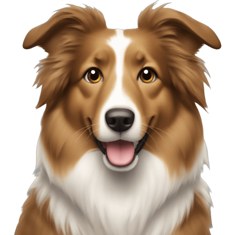 Fluffy brown collie mix emoji