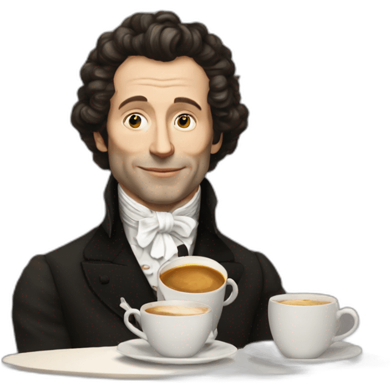 pushkin drinks coffee emoji