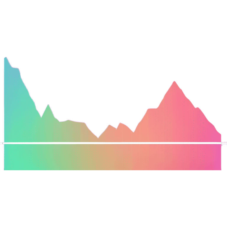 vaporware color themed line chart, stock price going up emoji